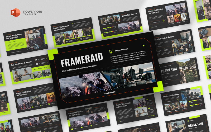 Frameraid - Video, Film, & Movie Powerpoint Template PowerPoint Template