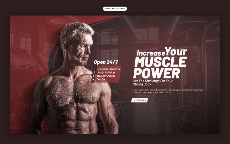 Gym And Fitness Social Media Web Banner Template