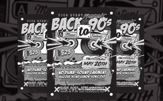 Back to 90's Music Retro Flyer