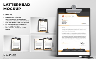 Letterhead on Metal Clipboard Mockup