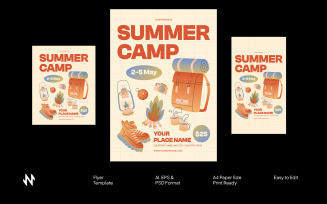 Orange Summer Camp Flyer Template