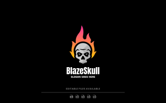 Blaze Skull Mascot Logo Design
