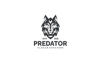 Bold Monochrome Wolf Mascot Logo Design
