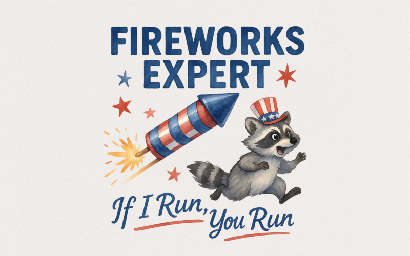 Fireworks Expert If I Run You Run PNG, 4th of July Clipart, American Flag Sunglasses, Patriotic Illustration