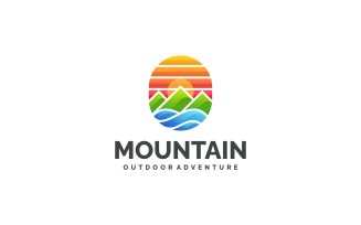 Gradient Modern Mountain Logo Design