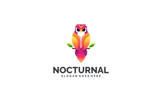 Gradient Modern Owl Bird Logo Design