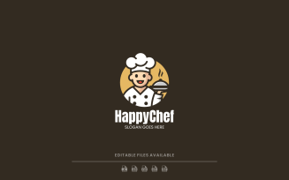 Happy Chef Mascot Logo Design