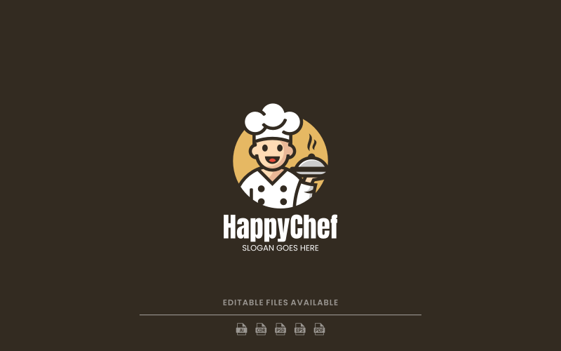 Happy Chef Mascot Logo Design Logo Template
