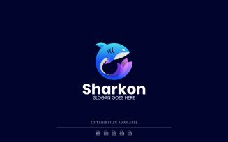 Modern Gradient Shark Logo Design