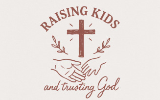 Raising Kids Trusting God Png, Christian Mama Png, Boho Floral Mama, Retro Wildflower Mama Png,
