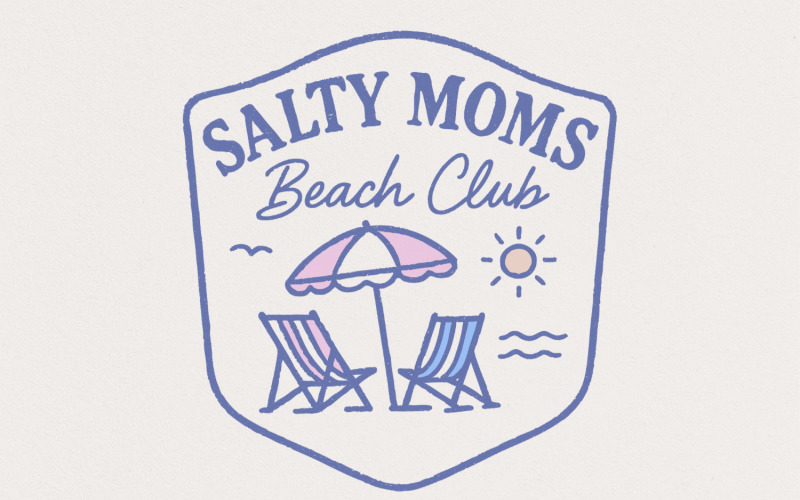 Salty Moms Beach Club PNG, Mothers Day Shirt, Mom Shirt, Family Vacation, Summer Shirt, Beach Illustration