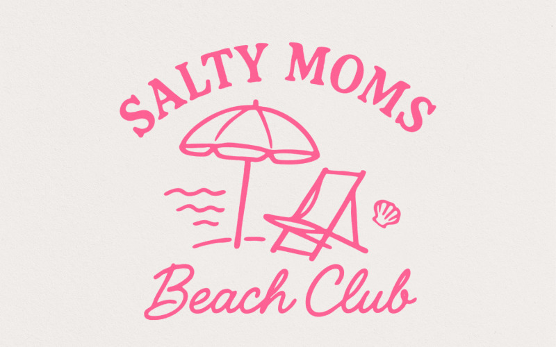 Salty Moms Beach Club Shirt, Beach PNG, Summer Shirt, Mom Life Shirt, Family Vacation, Mom Illustration