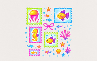 Summer Png, Beach Png, Coastal Aesthetic, Summer Vibes Png, Vintage Summer Png, Ocean Animals Png,