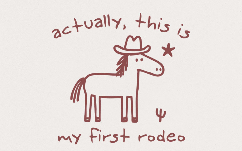 This Actually Is My First Rodeo, Cowboy Raccoon png, Funny Racoon Trash Panda Design, Western Illustration