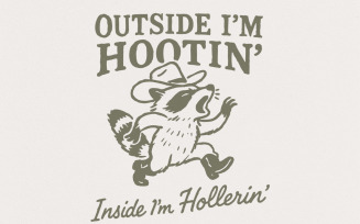Trash Panda Raccoon, Cowboy Raccoon, Funny Racoon png, Western Racoon, Outside I'm Hootin', Inside