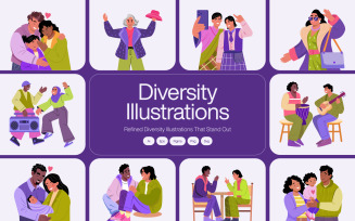 Diversity Illustrations Art Set