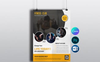 Modern Gym Club Flyer Template | Fitness & Workout Promotion Design
