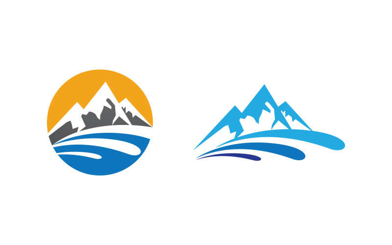 Mountain Hill icon Logo illustration design Template v.23 Logo Template