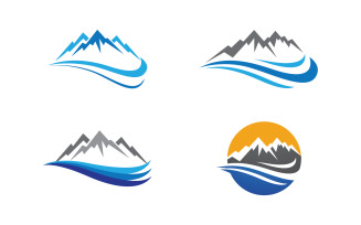 Mountain Hill icon Logo illustration design Template v.26