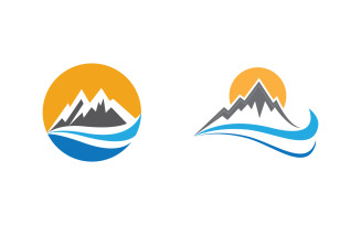 Mountain Hill icon Logo illustration design Template v.27