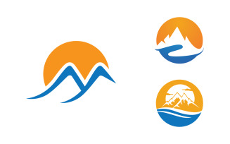 Mountain Hill icon Logo illustration design Template v.30