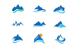 Mountain Hill icon Logo illustration design Template v.32