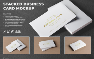 Stacked Business Card Mockup