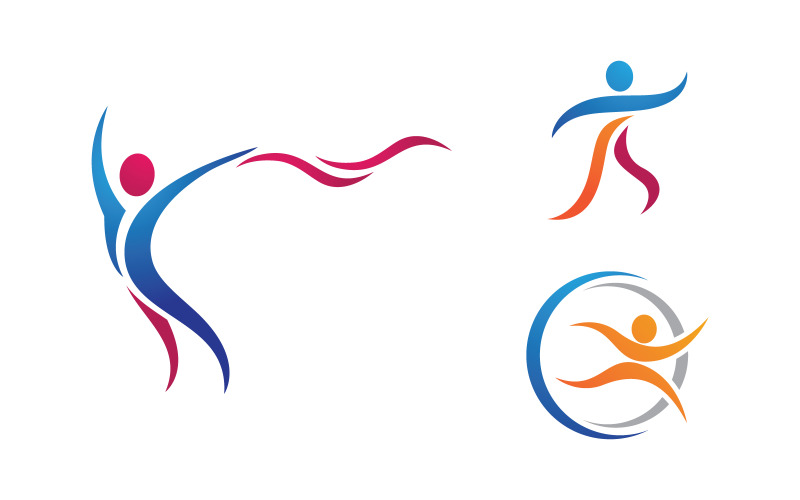 Healthy life Human fit sport logo sign illustration v.147 Logo Template
