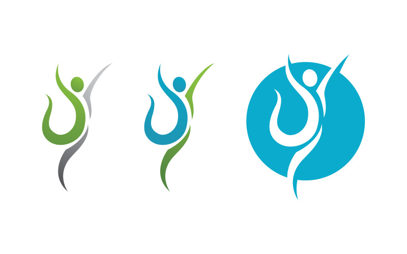 Healthy life Human fit sport logo sign illustration v.149 Logo Template