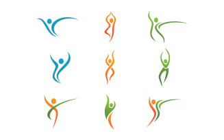 Healthy life Human fit sport logo sign illustration v.154