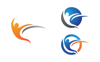Healthy life Human fit sport logo sign illustration v.159