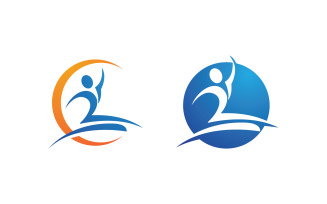 Healthy life Human fit sport logo sign illustration v.160