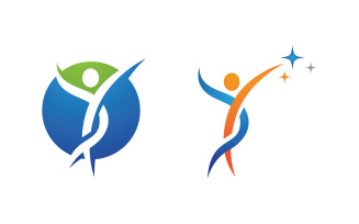 Healthy life Human fit sport logo sign illustration v.165