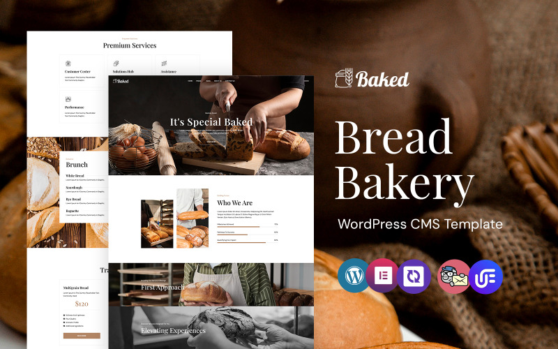 Baked - Fresh Bread And Bakery WordPress Elementor Theme WordPress Theme