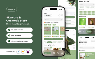 Glowra – Cosmetic Store App UI Design Template