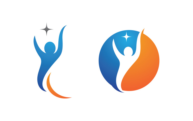Healthy life Human fit sport logo sign illustration v.143 Logo Template