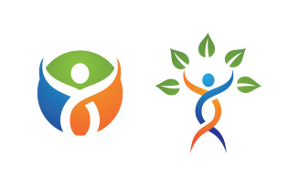 Healthy life Human fit sport logo sign illustration v.166