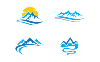 Mountain Hill icon Logo illustration design Template v.29