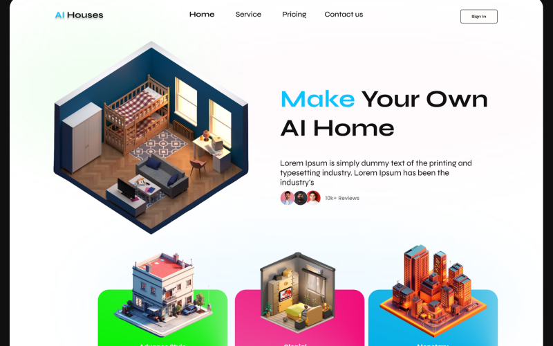 Al Houses - Real Estate Website Hero UI Element