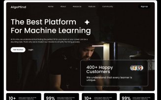 AlgoMind - Machine Learning AI Website Hero