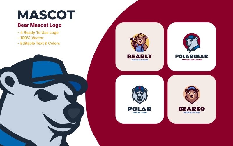 4 Mascot Animal Logo Design Logo Template