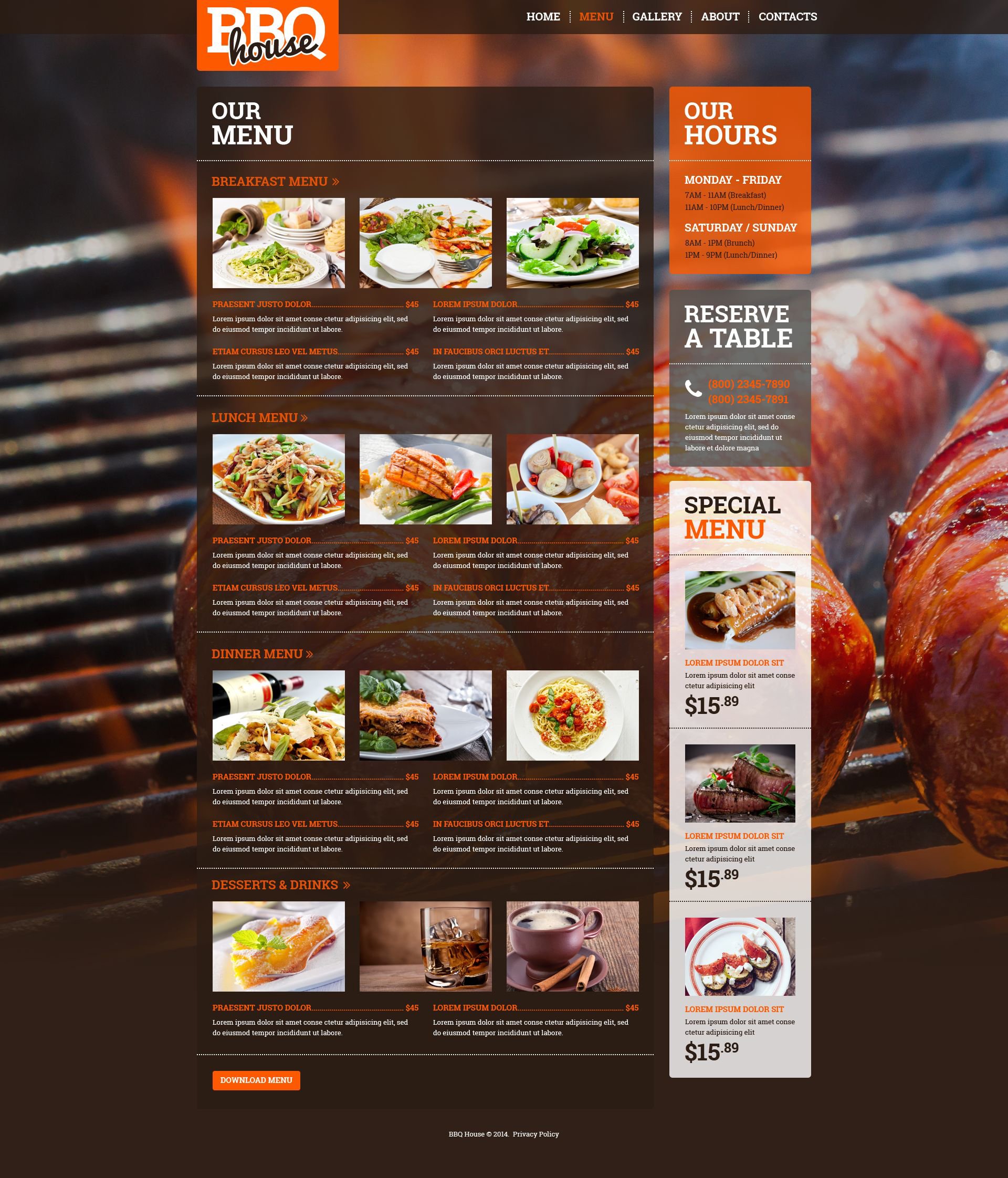 about us page content sample for restaurant