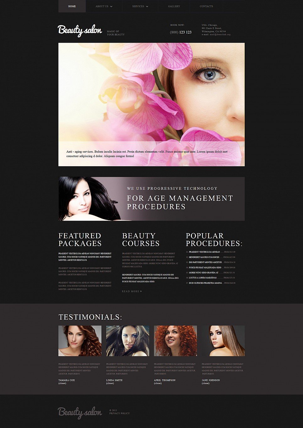 Beauty Salon Responsive Moto CMS 3 Template New Screenshots BIG