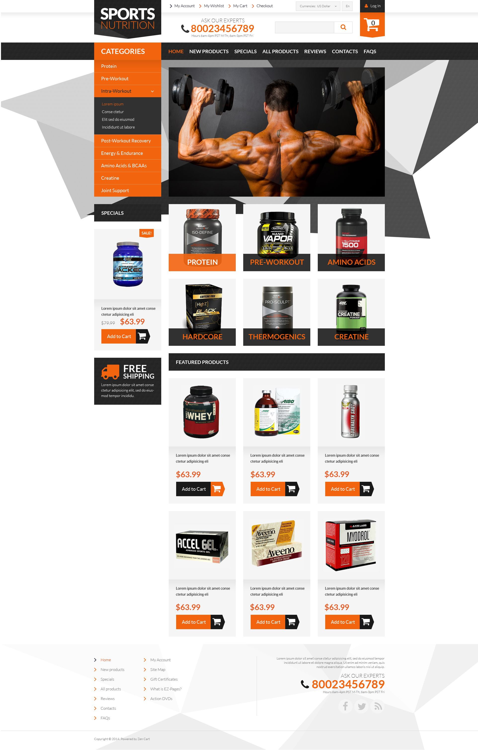 Bodybuilding Supplements Zencart #52369 - Ekran resmi