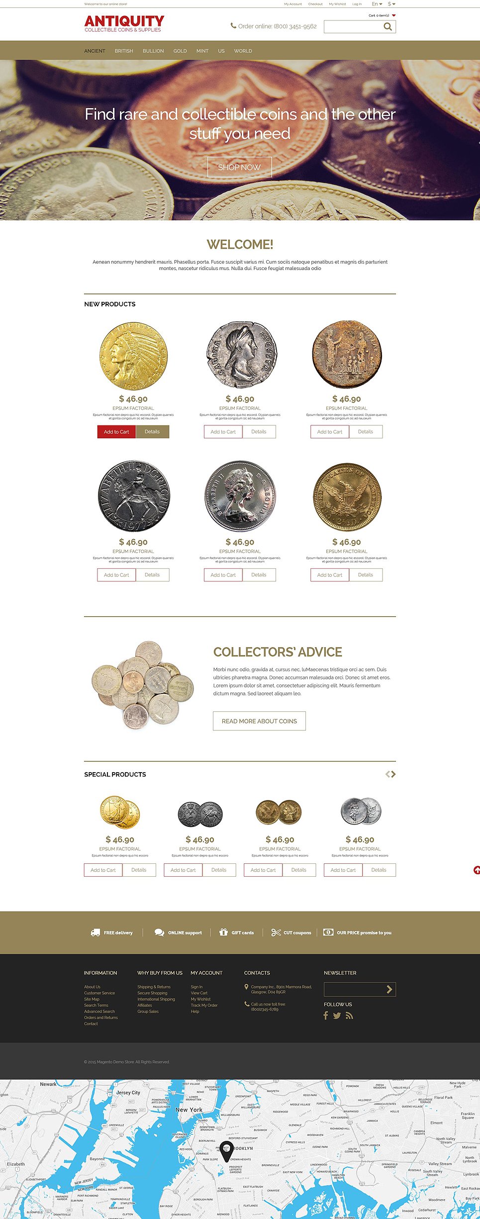 Collectible Coins Magento Theme New Screenshots BIG