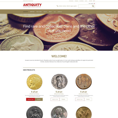 Collectible Coins Magento Theme