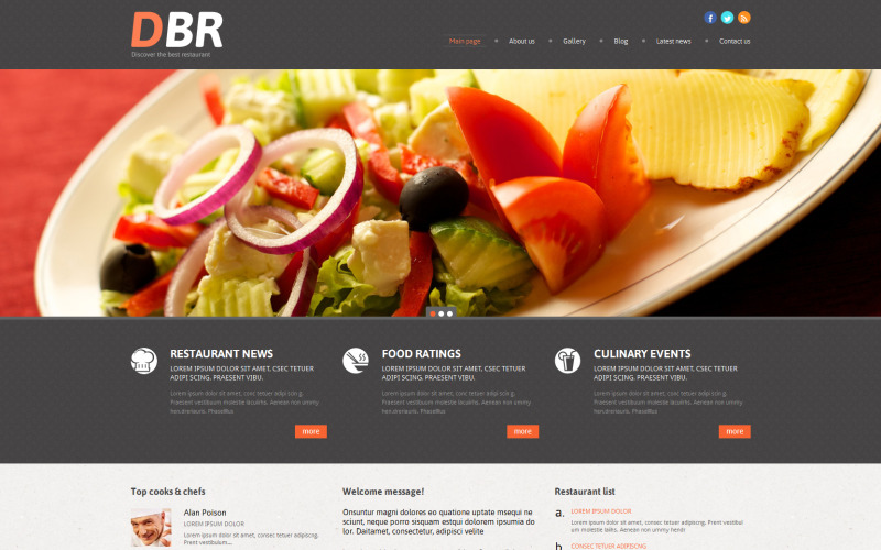 European Restaurant Responsive WordPress Theme