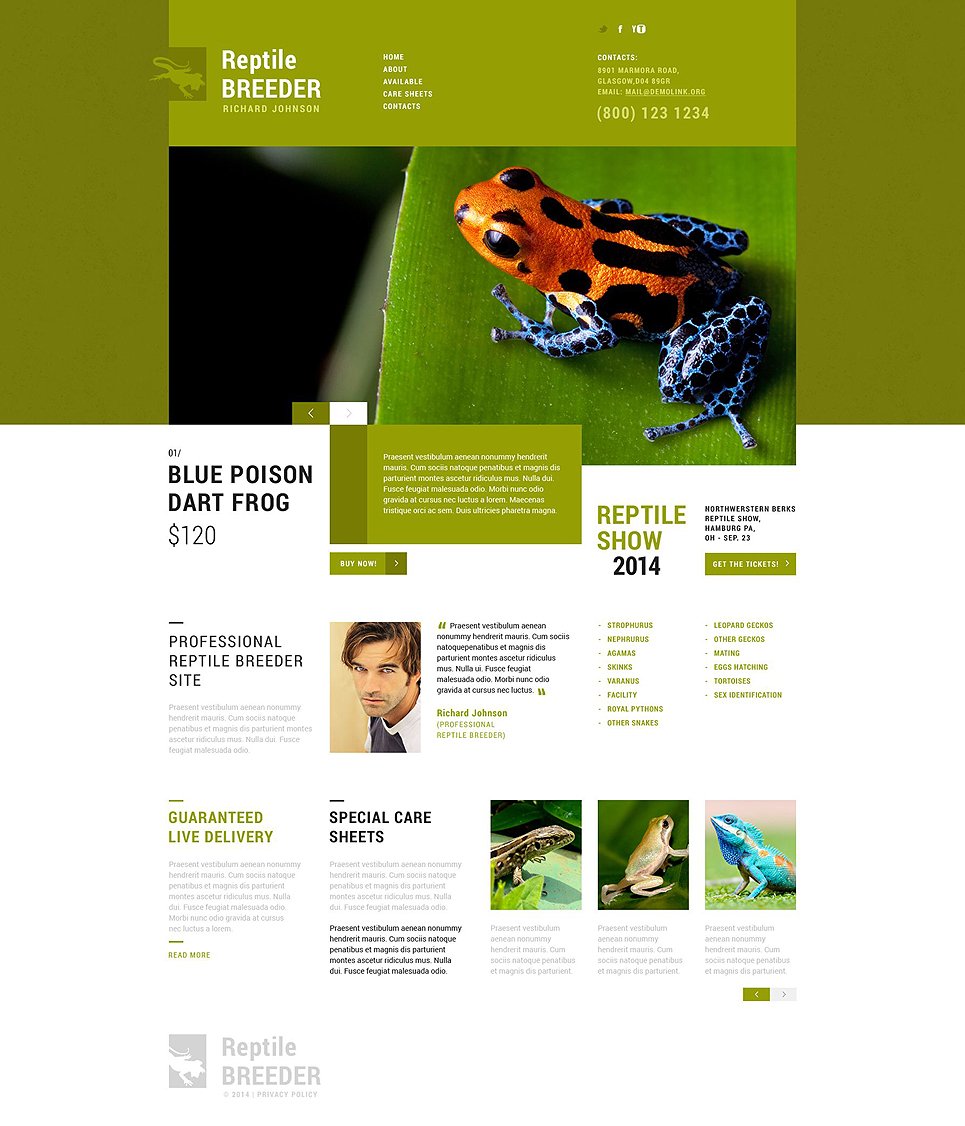 Exotic Pets Responsive Website Template New Screenshots BIG