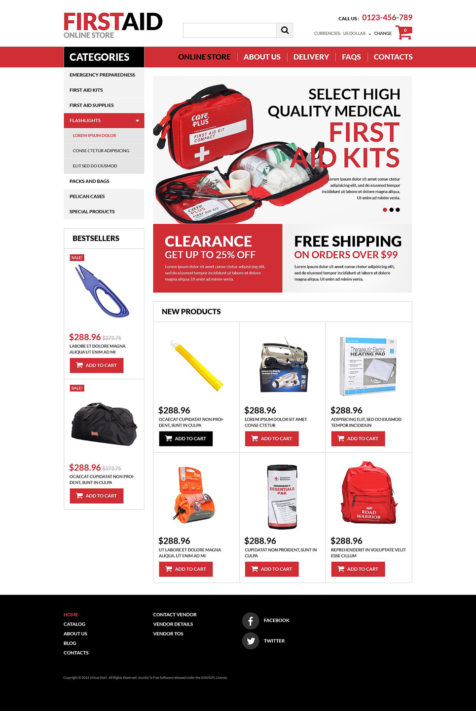 First Aid Store VirtueMart Template New Screenshots BIG
