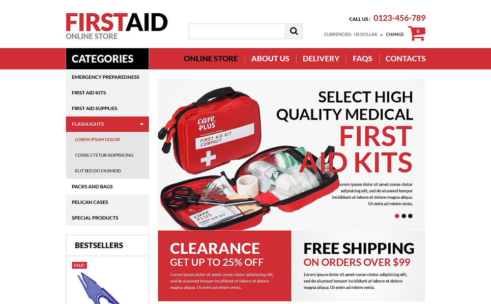 First Aid Store VirtueMart Template 52330